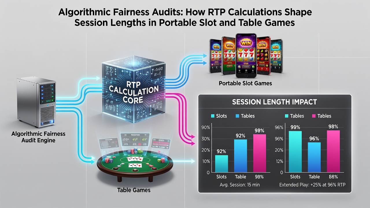 Analytics dashboard showing RTP distribution curves and session length histograms from mobile game audits