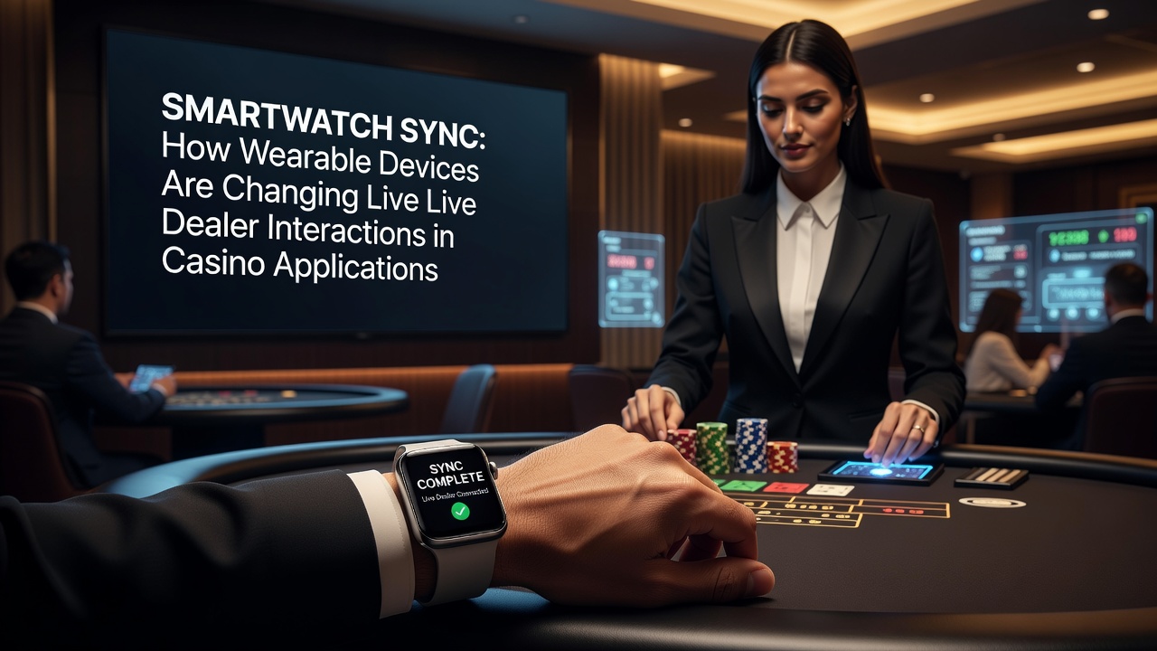 Close-up of smartwatch screen showing live roulette betting synced with casino app