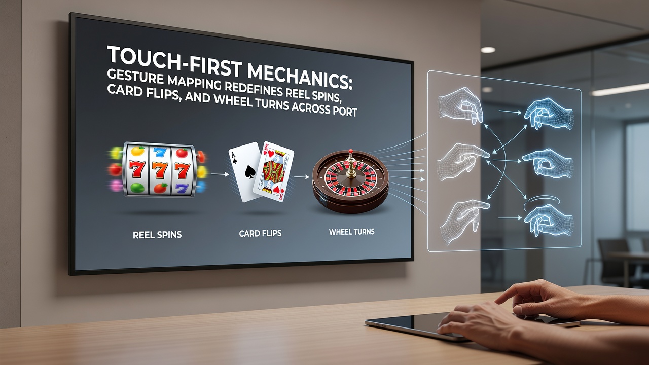Close-up of roulette wheel gesture control on a smartphone display with finger rotation overlay
